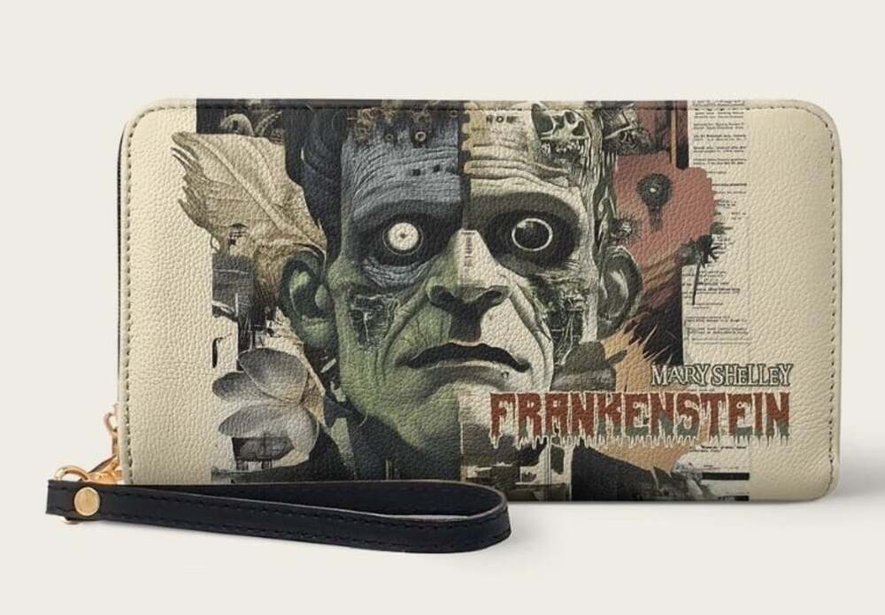"Frankenstein" Old ParchmentWallet Goth Halloween New NWT Grunge Emo Excellent